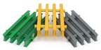 Green Yellow and Gray Pultruded FRP Grating Samples